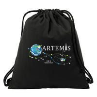Artemis 1 Route Map SLS Rocket Launch Mission To The Moon Drawstring Bag