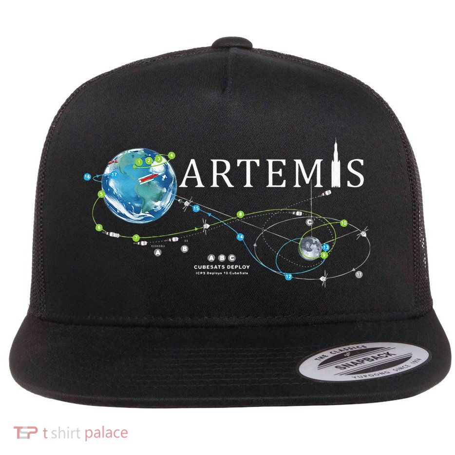 Artemis 1 Route Map SLS Rocket Launch Mission To The Moon Flatbill Hat