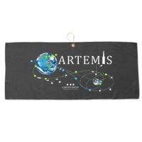 Artemis 1 Route Map SLS Rocket Launch Mission To The Moon Large Microfiber Waffle Golf Towel