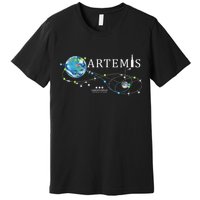Artemis 1 Route Map SLS Rocket Launch Mission To The Moon Premium T-Shirt