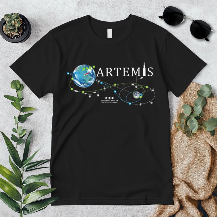 Artemis 1 Route Map SLS Rocket Launch Mission To The Moon Premium T-Shirt