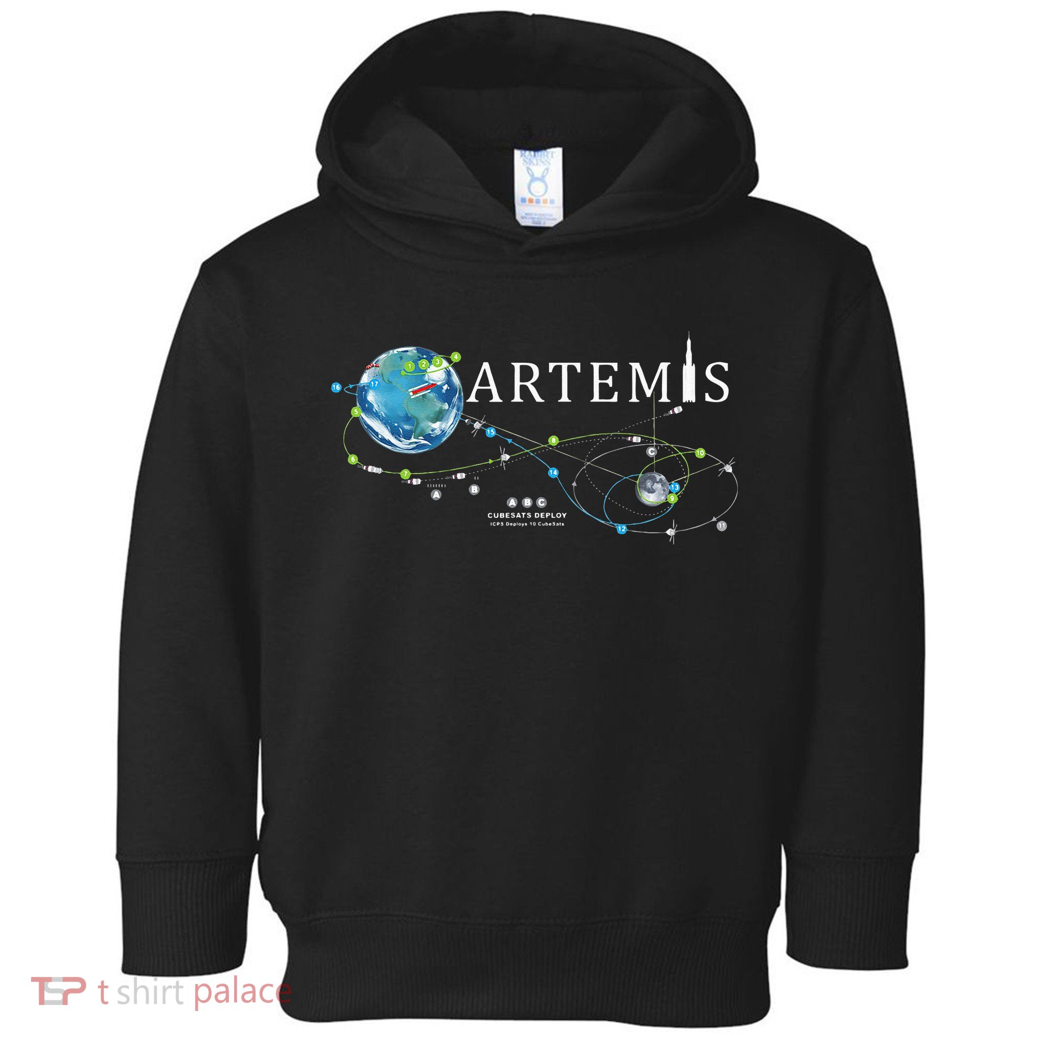 Artemis 1 Route Map SLS Rocket Launch Mission To The Moon Toddler Hoodie