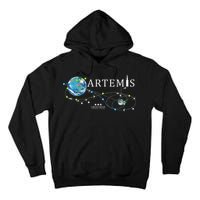 Artemis 1 Route Map SLS Rocket Launch Mission To The Moon Tall Hoodie