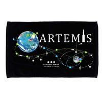 Artemis 1 Route Map SLS Rocket Launch Mission To The Moon Microfiber Hand Towel