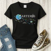 Artemis 1 Route Map SLS Rocket Launch Mission To The Moon Womens T-Shirt