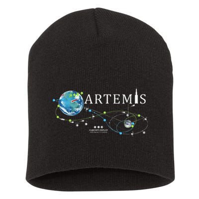 Artemis 1 Route Map SLS Rocket Launch Mission To The Moon Short Acrylic Beanie
