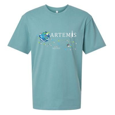 Artemis 1 Route Map SLS Rocket Launch Mission To The Moon Sueded Cloud Jersey T-Shirt