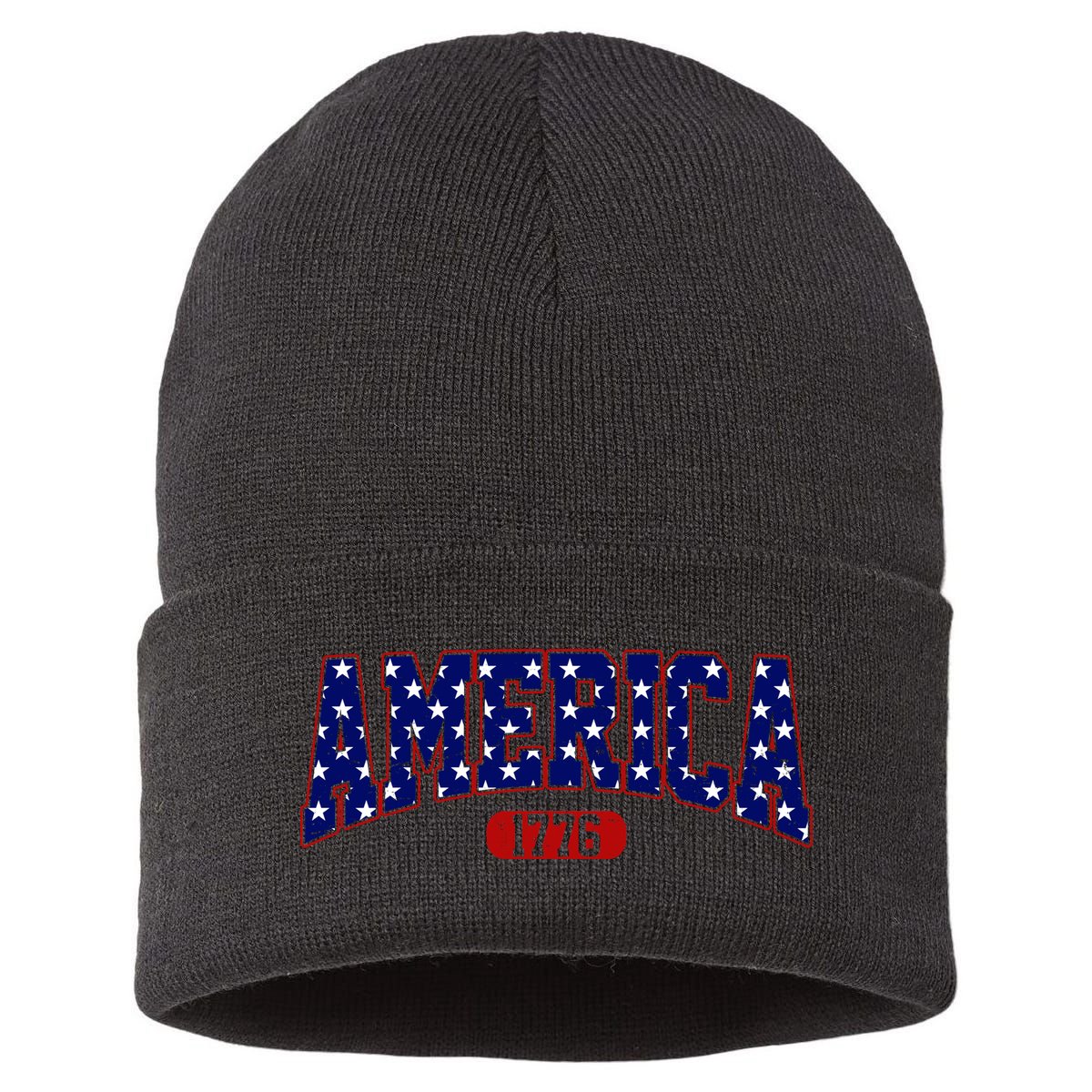 America 1776 Retro 4th Of July Independence Day  Sustainable Knit Beanie