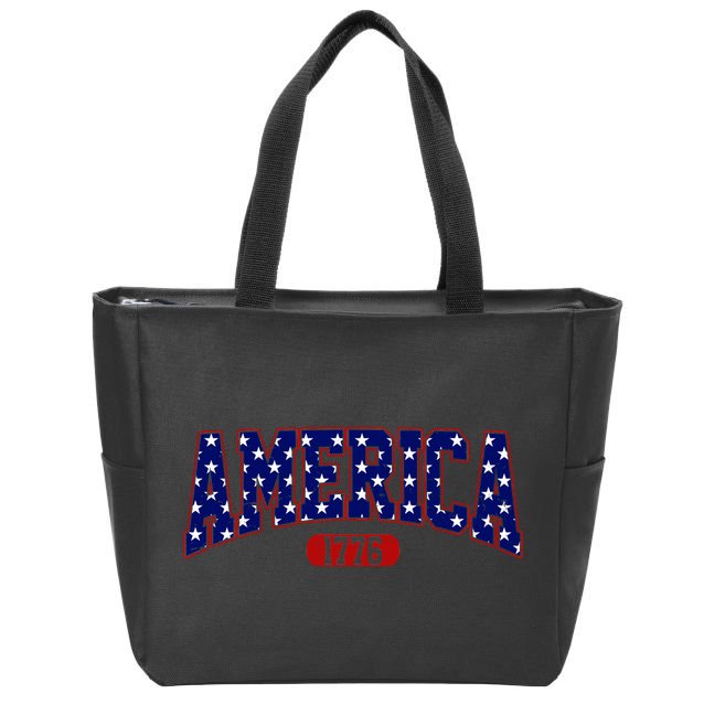America 1776 Retro 4th Of July Independence Day  Zip Tote Bag