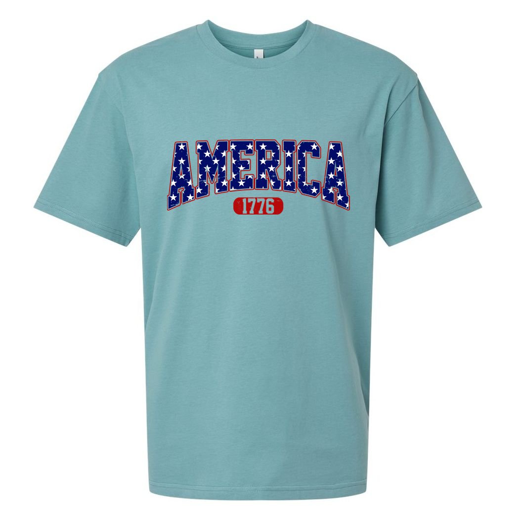 America 1776 Retro 4th Of July Independence Day  Sueded Cloud Jersey T-Shirt