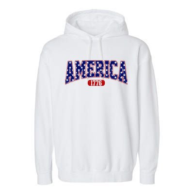 America 1776 Retro 4th Of July Independence Day  Garment-Dyed Fleece Hoodie
