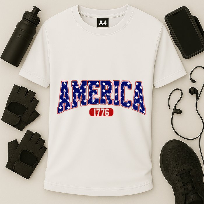 America 1776 Retro 4th Of July Independence Day  Performance Shirt