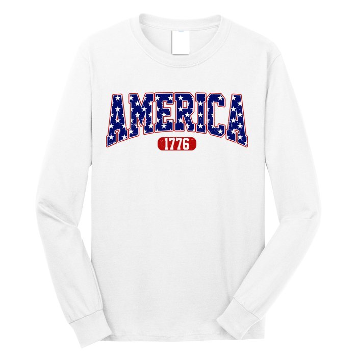 America 1776 Retro 4th Of July Independence Day  Long Sleeve Shirt