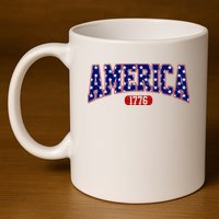 America 1776 Retro 4th Of July Independence Day  11oz C Handle Ceramic Mug
