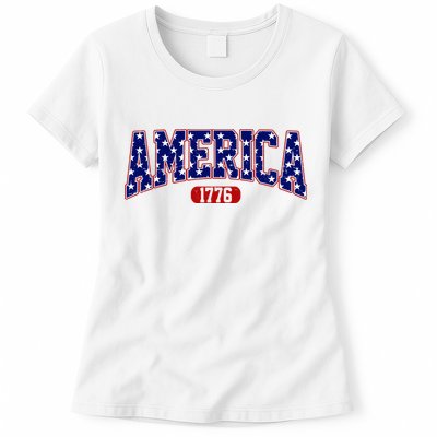 America 1776 Retro 4th Of July Independence Day  Womens T-Shirt