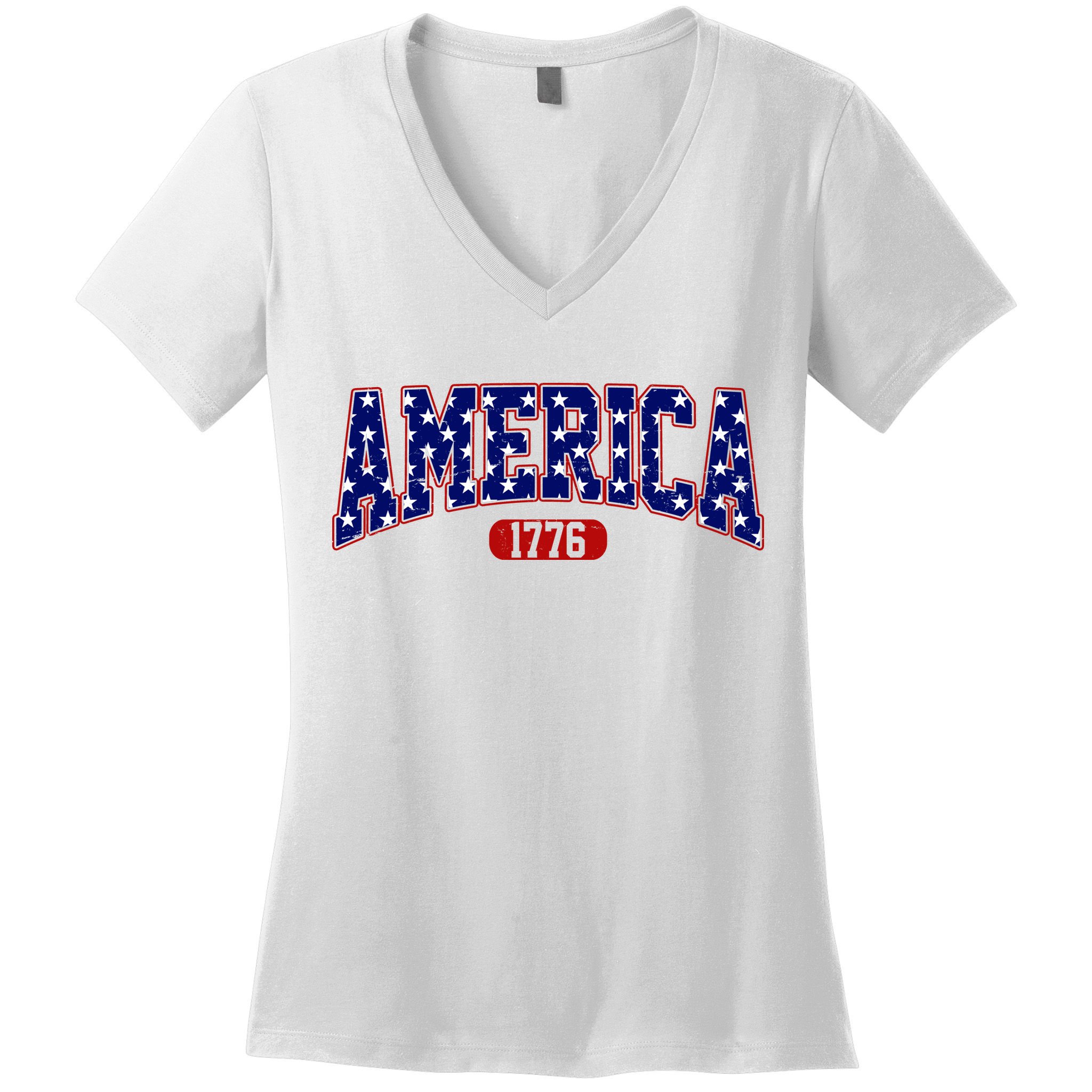 America 1776 Retro 4th Of July Independence Day  Women's V-Neck T-Shirt