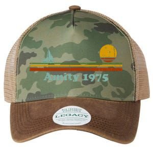 Amity 1975 Sunset Retro Sailboat Sunrise Summer Legacy Tie Dye Trucker Hat