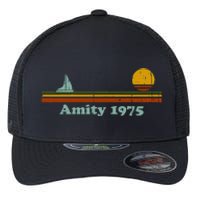 Amity 1975 Sunset Retro Sailboat Sunrise Summer Flexfit Unipanel Trucker Cap