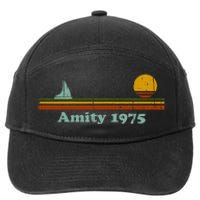 Amity 1975 Sunset Retro Sailboat Sunrise Summer 7-Panel Snapback Hat