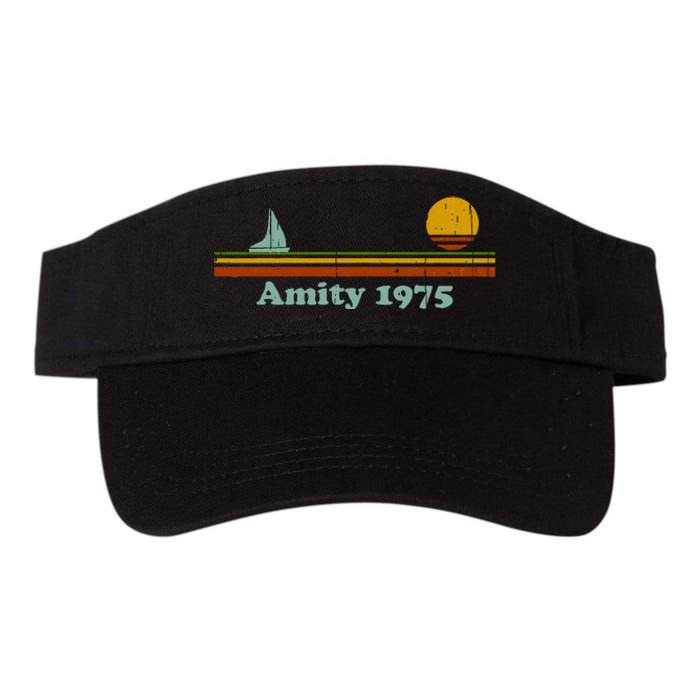 Amity 1975 Sunset Retro Sailboat Sunrise Summer Valucap Bio-Washed Visor