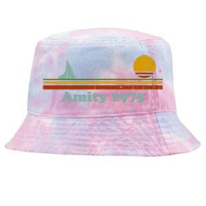 Amity 1975 Sunset Retro Sailboat Sunrise Summer Tie-Dyed Bucket Hat