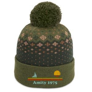 Amity 1975 Sunset Retro Sailboat Sunrise Summer The Baniff Cuffed Pom Beanie