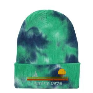 Amity 1975 Sunset Retro Sailboat Sunrise Summer Tie Dye 12in Knit Beanie