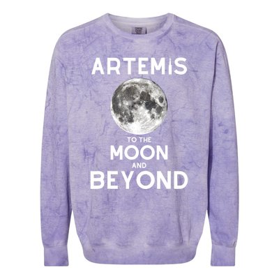 Artemis 1 SLS Rocket Launch Mission To The Moon And Beyond Colorblast Crewneck Sweatshirt