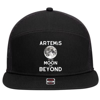 Artemis 1 SLS Rocket Launch Mission To The Moon And Beyond 7 Panel Mesh Trucker Snapback Hat
