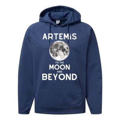 Artemis 1 SLS Rocket Launch Mission To The Moon And Beyond Performance Fleece Hoodie