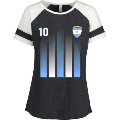 Argentina 10 Soocer Jersey Argentina Football Fans Soccer Enza Ladies Jersey Colorblock Tee