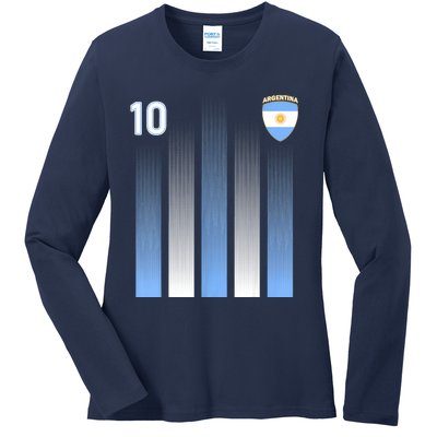 Argentina 10 Soocer Jersey Argentina Football Fans Soccer Ladies Long Sleeve Shirt