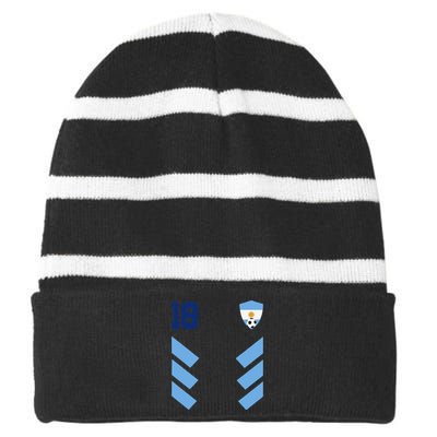 Argentina 10 Soccer Jersey Argentina Football Fan Soccer Striped Beanie with Solid Band