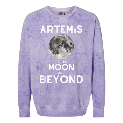 Artemis 1 SLS Rocket Launch Mission To The Moon And Beyond Colorblast Crewneck Sweatshirt