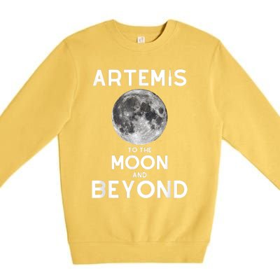 Artemis 1 SLS Rocket Launch Mission To The Moon And Beyond Premium Crewneck Sweatshirt