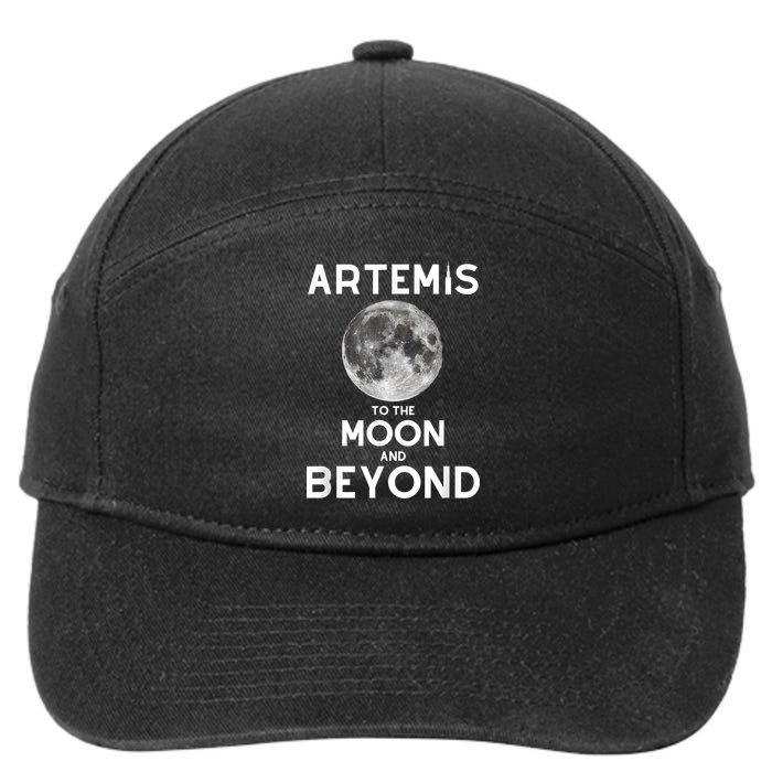 Artemis 1 SLS Rocket Launch Mission To The Moon And Beyond 7-Panel Snapback Hat