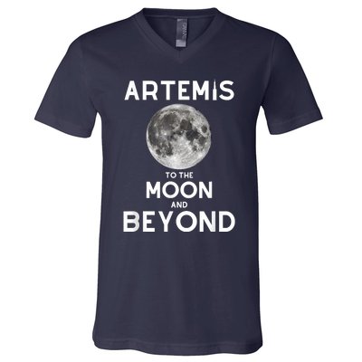 Artemis 1 SLS Rocket Launch Mission To The Moon And Beyond V-Neck T-Shirt