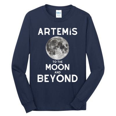 Artemis 1 SLS Rocket Launch Mission To The Moon And Beyond Tall Long Sleeve T-Shirt