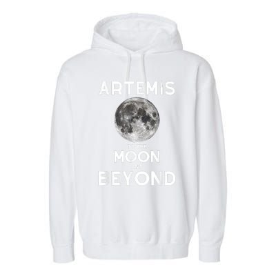 Artemis 1 SLS Rocket Launch Mission To The Moon And Beyond Garment-Dyed Fleece Hoodie