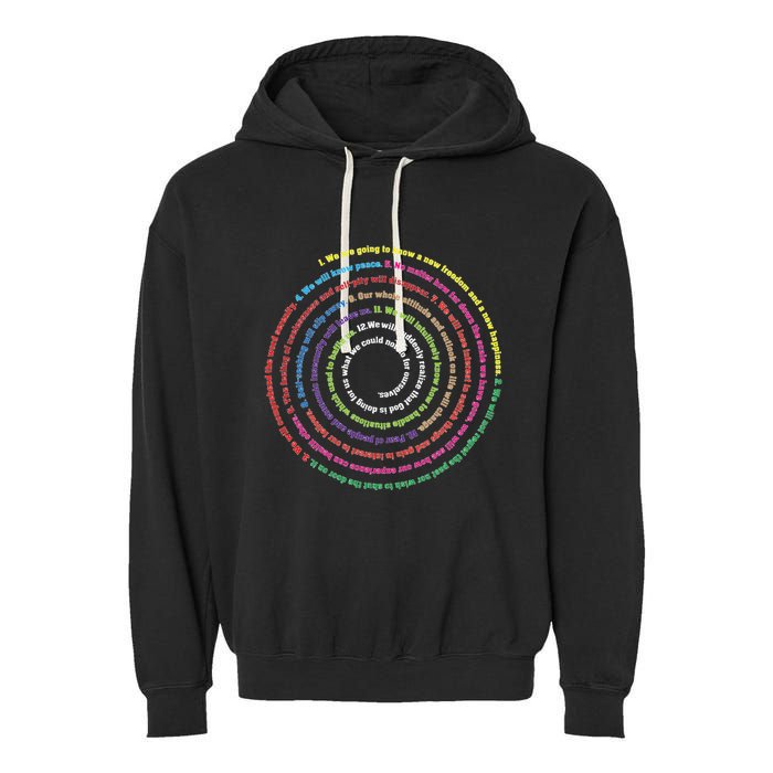 Aa 12 Step Recovery Definition Of Insanity Garment-Dyed Fleece Hoodie