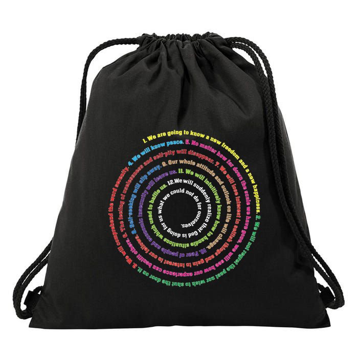 Aa 12 Step Recovery Definition Of Insanity Drawstring Bag
