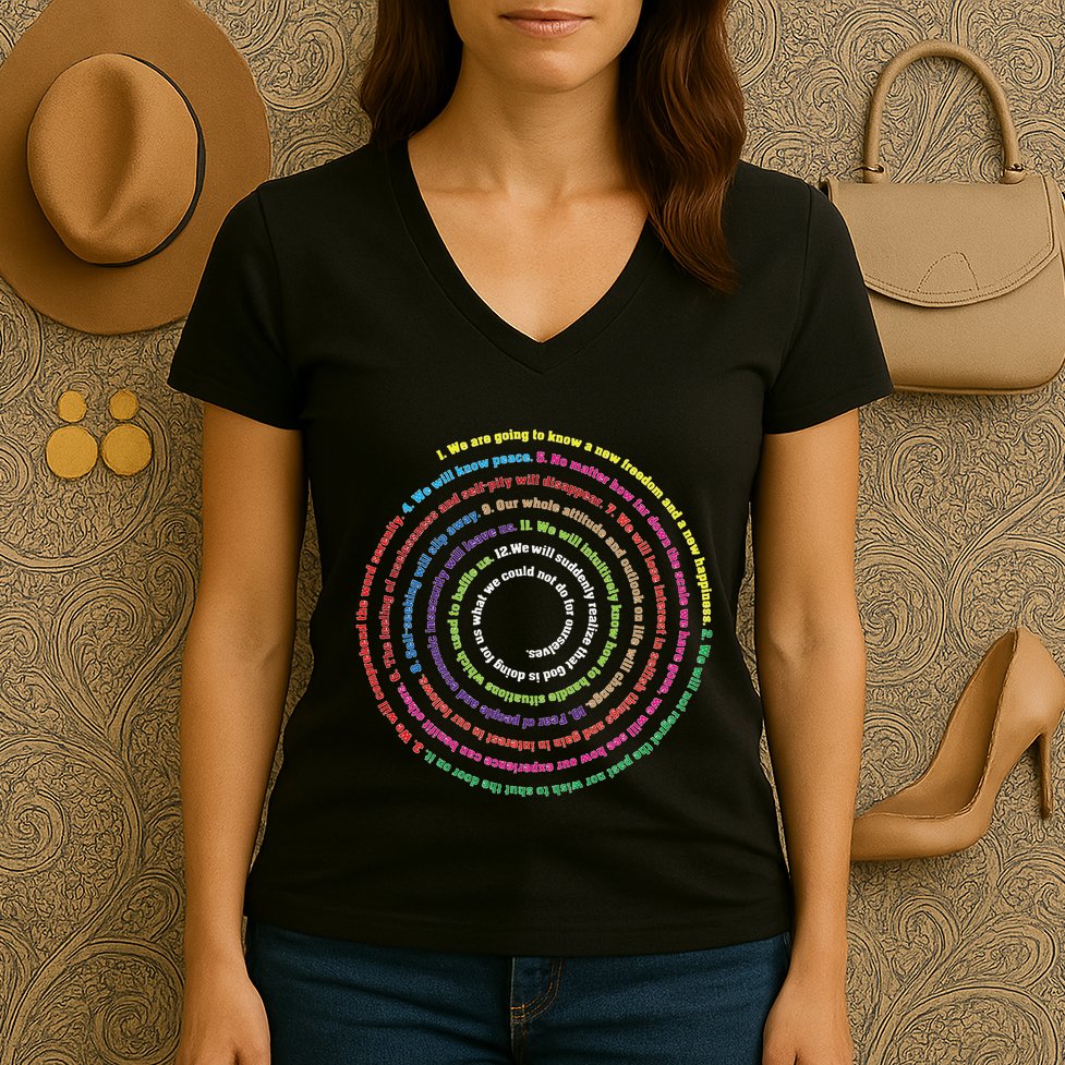Aa 12 Step Recovery Definition Of Insanity Women's V-Neck T-Shirt
