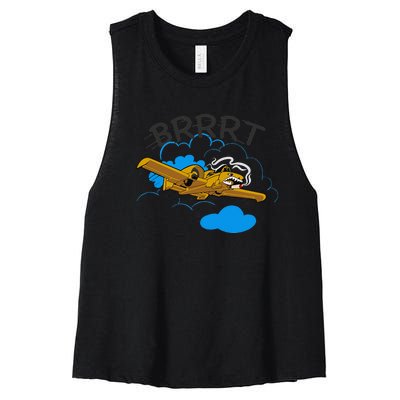 A 10 Thunderbolt Warthog Airplane Women's Racerback Cropped Tank