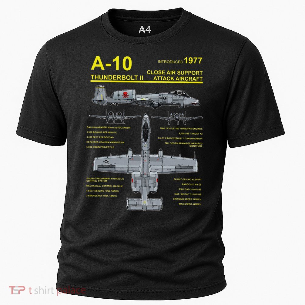 A 10 Thunderbolt Ii Warthog Military Jet Blueprint Performance Shirt