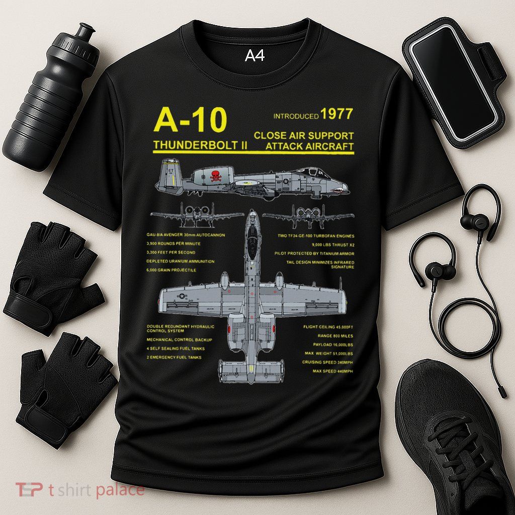 A 10 Thunderbolt Ii Warthog Military Jet Blueprint Performance Shirt