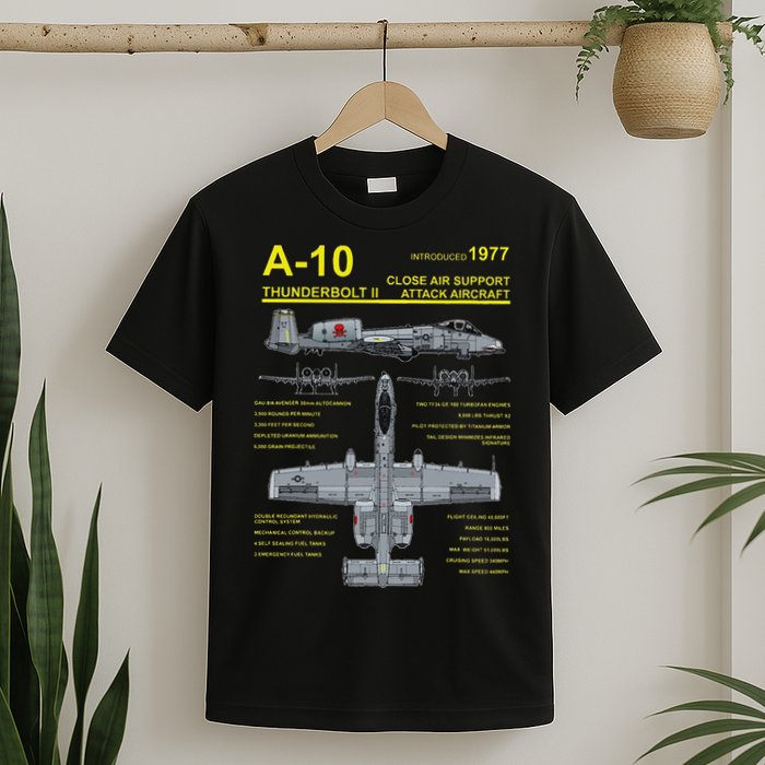 A 10 Thunderbolt Ii Warthog Military Jet Blueprint T-Shirt