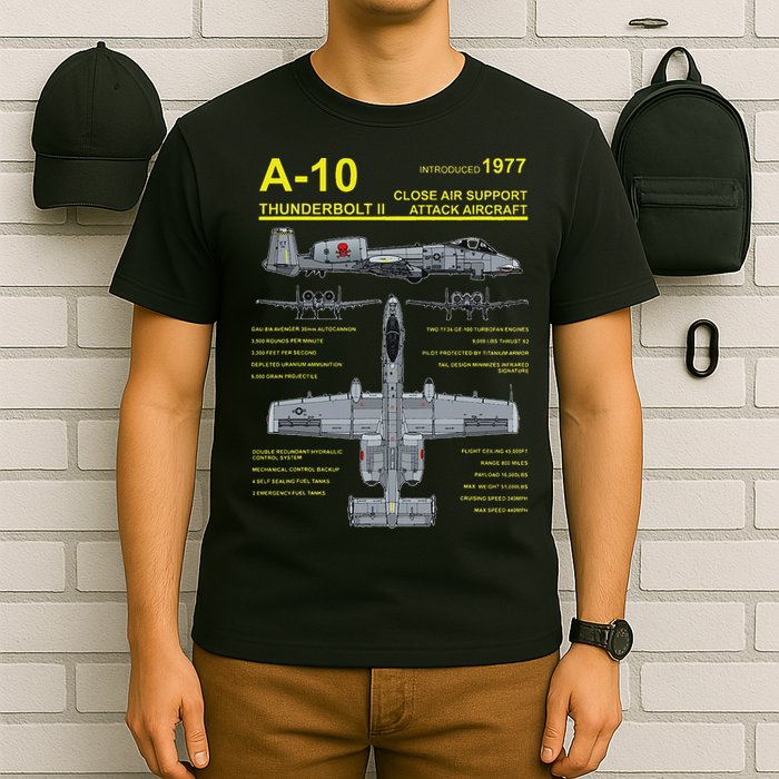 A 10 Thunderbolt Ii Warthog Military Jet Blueprint T-Shirt