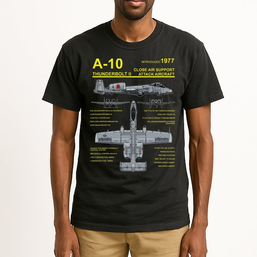 A 10 Thunderbolt Ii Warthog Military Jet Blueprint Tall T-Shirt
