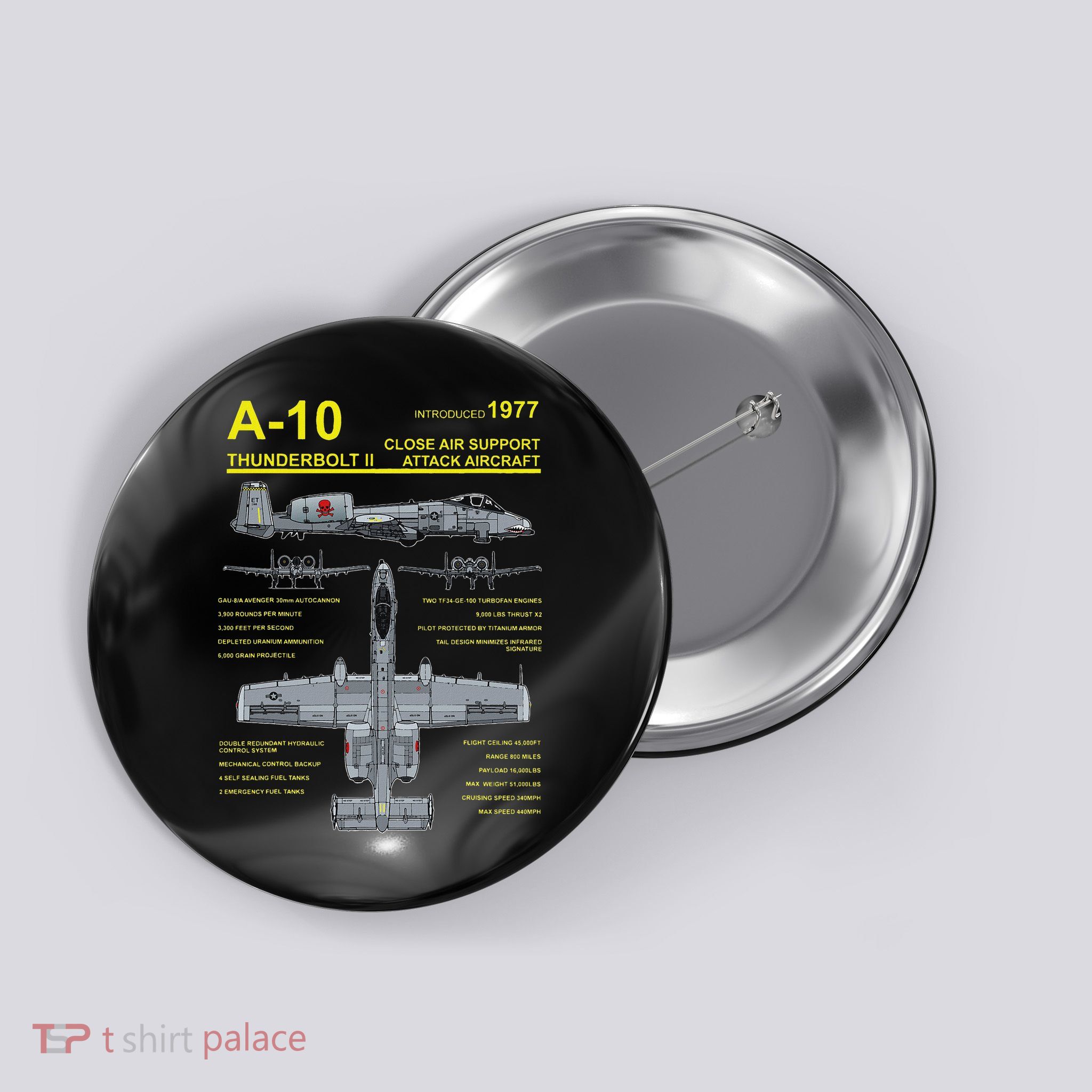 A 10 Thunderbolt Ii Warthog Military Jet Blueprint Button