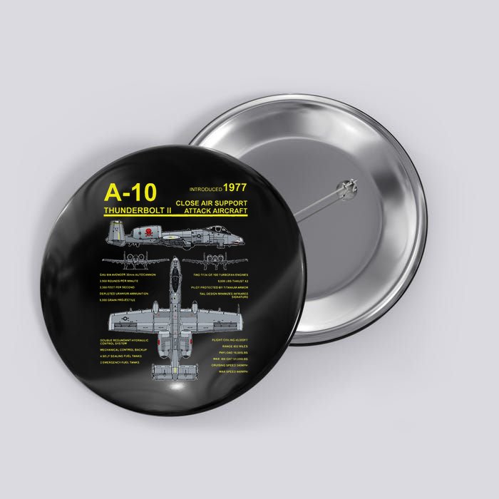 A 10 Thunderbolt Ii Warthog Military Jet Blueprint Button